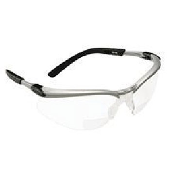 3M 11374-00000 BX Dual Readers 1.5 Diopter Safety Glasses With Silver And Black Frame And Clear Polycarbonate Lens, Per Pair