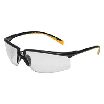 Aearo 3M 12264-00000 Privo Safety Glasses With Black And Orange Frame And Clear Polycarbonate Indoor/Outdoor Mirror Lens