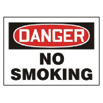 Accuform MSMKD06BVS Signs 7" X 10" Red Black and White Adhesive Vinyl Value Accident Prevention Sign "Danger No Smoking"