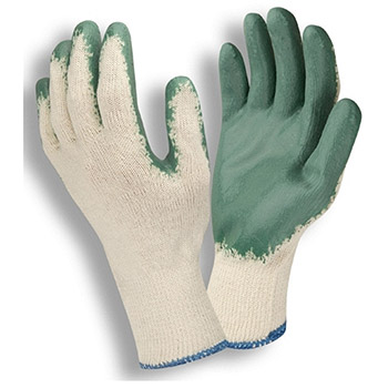 Cordova 3892 Poly-Cotton Latex Coated Glove, 10-Gauge, Green Latex Palm Coating - Dozen