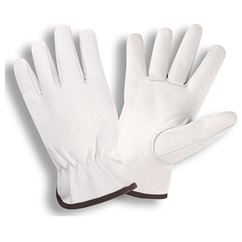 Cordova 8500 Premium Goatskin Drivers Glove, Premium Grain Leather Palm, Unlined, Natural Light Gray color - Dozen