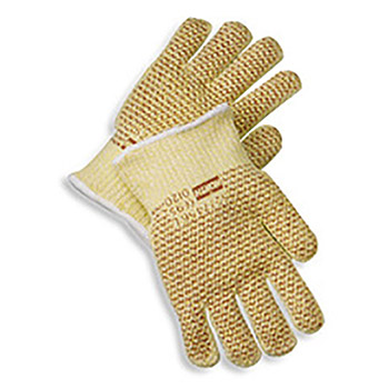 North By Honeywell One Size Fits Most Rust 7 Gauge Kevlar Blended Ambidextrous Reversible Hot Mill Gloves With Wide Knit Wrist, Cotton Lining And Nitrile Coating On Both Sides