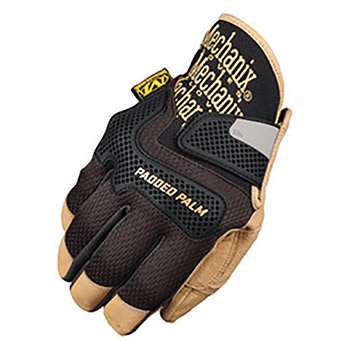 Mechanix Wear 2X Black CG Full Finger Genuine Leather Mechanics Gloves With Wide-Fit Cuff, Reinforced Fingertips And PORON XRD Palm Padded