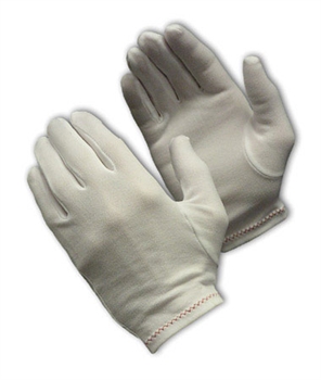 Protective Industrial Products Ladies White 8 1-2" CleanTeam Heavy Weight Stretch And Two Piece Nylon Full Fashion Critical Environment Reversible Inspection Gloves With Zig Zag Stitched Rolled Hem Cuff, Per Dz