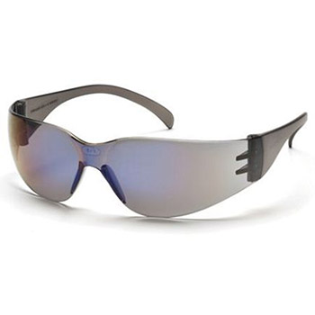 Pyramex S4175S Intruder & Frame, Blue Mirror, Lens, Blue Mirror-Hardcoated Safety Glasses - Dozen