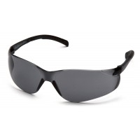 Atoka Gray Polycarbonate Lens Safety Glasses, Integrated Nosepiece, Soft Non-Slip Rubber Temple Tips, Per Dz