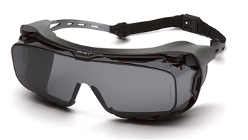 Cappture Dielectric Over Prescription Safety Glasses, Temples Extend From Browbar, Gray Polycarbonate H2X Anti-Fog Lens With Rubber Gasket, Per Pair