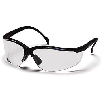 Pyramex SB1810S Venture 2 & Frame, Black, Lens, Clear Safety Glasses - Dozen