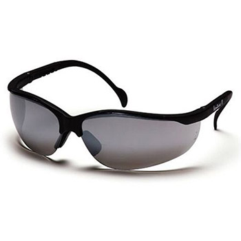 Pyramex SB1870S Venture 2 & Frame, Black, Lens, Silver Mirror Safety Glasses - Dozen