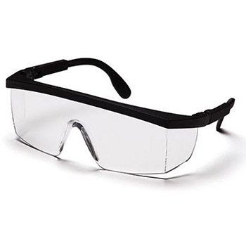 Pyramex SB410SR Integra & Frame, Black-Ratchet, Lens, Clear Safety Glasses - Dozen