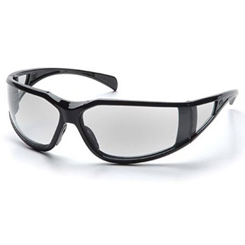 Pyramex SB5110DT Exeter & Frame, Glossy Black, Lens, Clear Anti-Fog Safety Glasses - Dozen