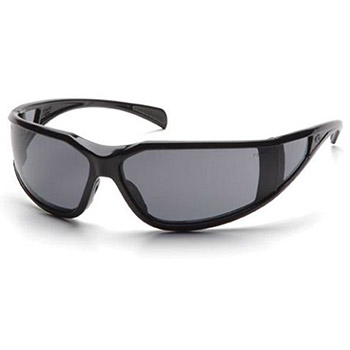 Pyramex SB5120DT Exeter & Frame, Glossy Black, Lens, Gray Anti-Fog Safety Glasses - Dozen