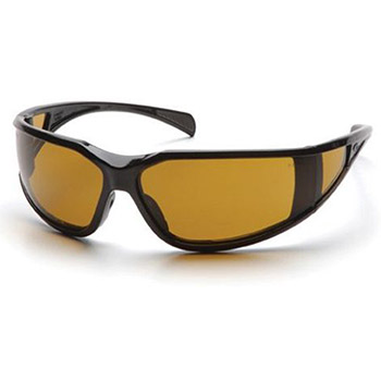 Pyramex SB5133DT Exeter & Frame, Glossy Black, Lens, Shooter's Amber Anti-Fog Safety Glasses, SB51 - Dozen