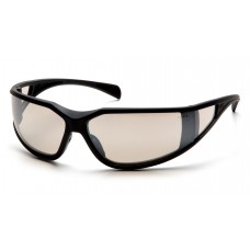 Pyramex SB5180DT Exeter & Frame, Glossy Black Frame Shooter's Safety Glasses, Indoor/Outdoor Mirror Anti-Fog Lens, Per Dozen