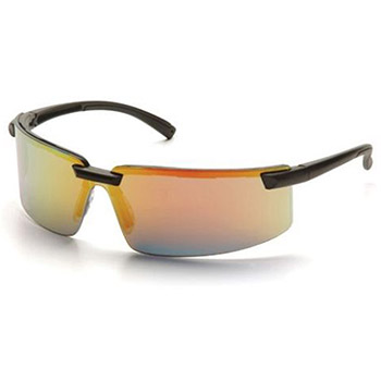 Pyramex SB6145S Surveyor & Frame, Black, Lens, Ice Orange Mirror Safety Glasses - Dozen