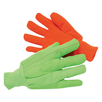 Radnor RAD64057283 Large Hi-Viz Green 18 Ounce Cotton-Polyester Blend Fully Corded Cotton Canvas Gloves With Knitwrist And Double Palm