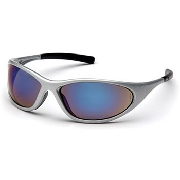 Pyramex SS3375E Zone 2 & Frame, Silver, Lens, Blue Mirror Safety Glasses - Dozen