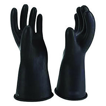 SALISBURY By Honeywell Size 9 1-2 Black 14" Type I Natural Rubber Class 00 Low Voltage Electrical Insulating Linesmen's Gloves With Straight Cuff