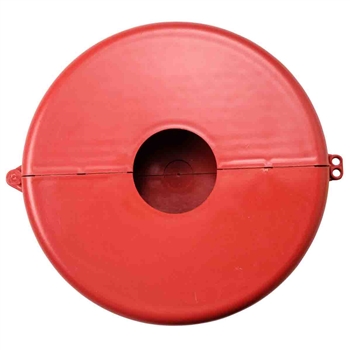 Brady Red SafeTee Donut Gate Valve Lockout Hinged, Molded Polypropylene, Valve Wheel Diameter Range 10-13 inch, 2 Maximum Number of Padlocks, Per Each