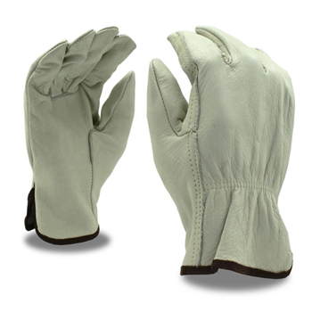 Beige Grain Cowhide Driver Glove, Unlined, Shirred Elastic Back, Keystone Thumb, Per Dz