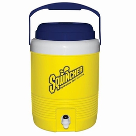 Sqwincher 2 Gallon Yellow and Blue Cooler