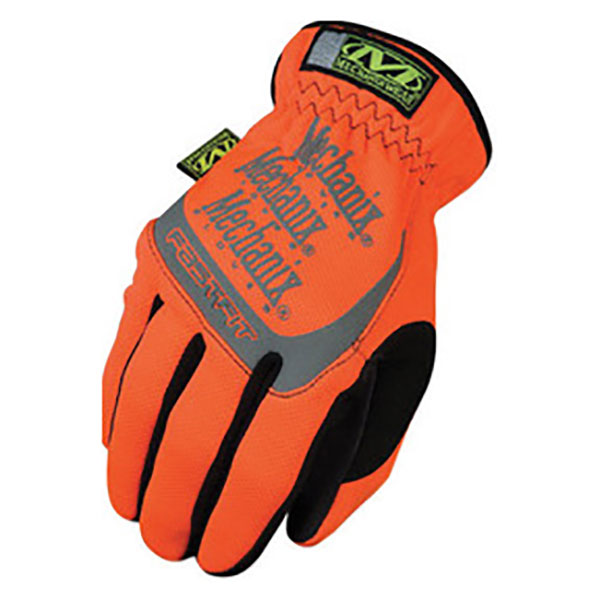 Hi-Vis Mechanics Gloves, Orange, Large