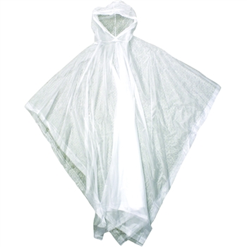 Protective Industrial Products Boss Waterproof Poncho, 0.10 mm, Clear Vinyl, Attached Hood, Side Seam Snaps, 52" Wide X 80" Long, Per Each