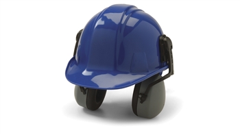 Gray Cap Style Mounted Ear Muffs, NRR 27 dB, Dielectric, Soft Foam Ear Cups, Fits Wide Variety of Hard Hats, Per Pair