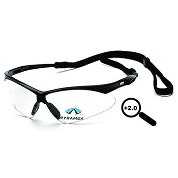 PYRAMEX SB6310SPR20 PMXTREME Clear Lens Readers, Black Frame, With Cord - Box of 6