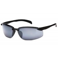 Waverton Venture Gear Glasses, Silver Mirror Lens, Black Frames, Scratch Resistant Polycarbonate Lens, Per Ea,