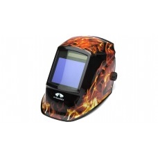 Pyramex WHAM30 Series Auto Darkening Welding Helmet, Flame Design, Pivot Style Headgear, High Speed Lens - 1/30000 Second, Powered by Solar Cells and Replaceable Lithium-Battery, Includes Magnification Lens Holder, Impact Resistant, Per Each