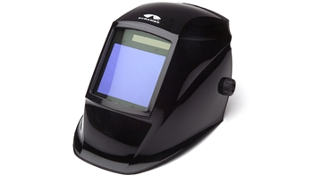 Pyramex WHAM30 Series Auto Darkening Welding Helmet, Glossy Black Design, Pivot Style Headgear, High Speed Lens - 1/30000 Second, Powered by Solar Cells and Replaceable Lithium-Battery, Includes Magnification Lens Holder, Impact Resistant, Per Each