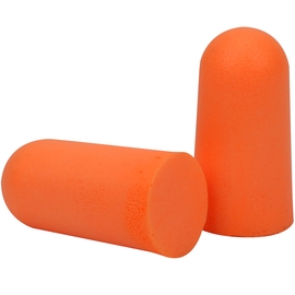 Radnor Tapered Single-Use Earplugs, Uncorded, 32 DB NRR, Orange, Polyurethan Foam Mega Bullet, 200/Box,  Per Box