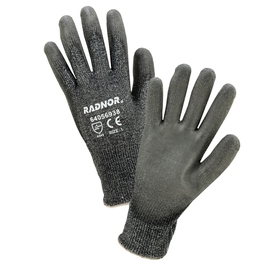 Radnor 13 Gauge Nylon, Glass And High Performance Polyethylene Cut Resistant Gloves, Polyurethane Coated Palm And  Fingers, Size Small, Per Dz