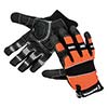 Radnor Medium Black And Hi-Viz Orange Premium Full Finger Sueded Leather And Spandex Mechanics Gloves With Hook and Loop Cuff, Spandex Back, Neoprene Knuckle And Wrist Pad, Suede Palm, Kevlar Patch In Thumb Crotch And PVC Grip Patches On Palm And Fingers