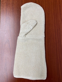 T series Heavyweight Terry Cloth Mitt Natural Color, Ambidextrous, Protects  Up To 450 degree, Vapor Barrier For Steam Protection, 17" Total Length, Size L, Per Dz